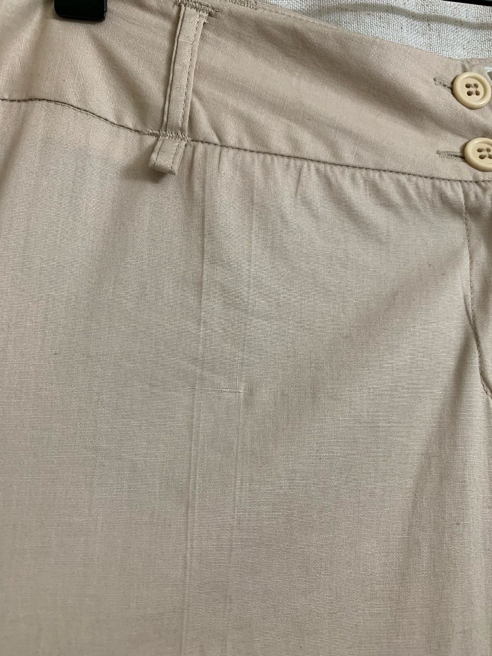 Yumi Mazao France Beige Straight-Leg Dress Pants Chino Cotton Crisp Lightweight - Picture 7 of 10